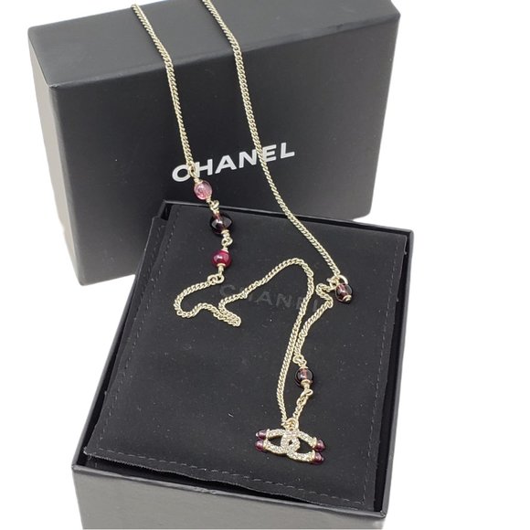 CHANEL Jewelry - Authentic Chanel CC Necklace with Stone
